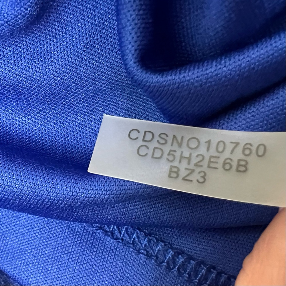 Calvin Klein Blue Chiffon Sleeveless V-Neck Flowy Asymmetric Trapeze Dress - Picture 11 of 12